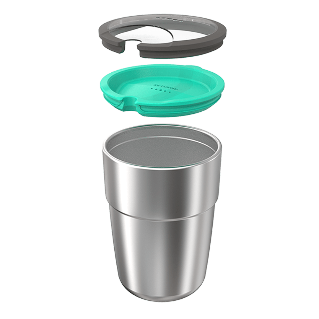 Sipper Lid - Ultra Clear w/ Charcoal seal suits all cups (12 Pack) - Returnr