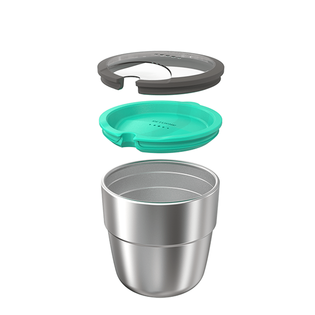 Sipper Lid - Ultra Clear w/ Charcoal seal suits all cups (12 Pack) - Returnr